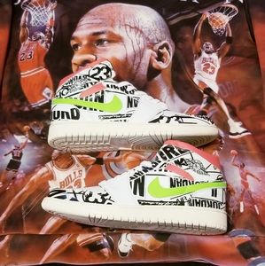 Jordan 1s Mids 'All Over Logo'